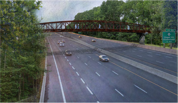 Image of bridge design over interstate