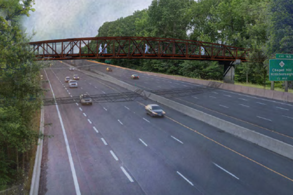 Concept of pedestrian bridge over I-85