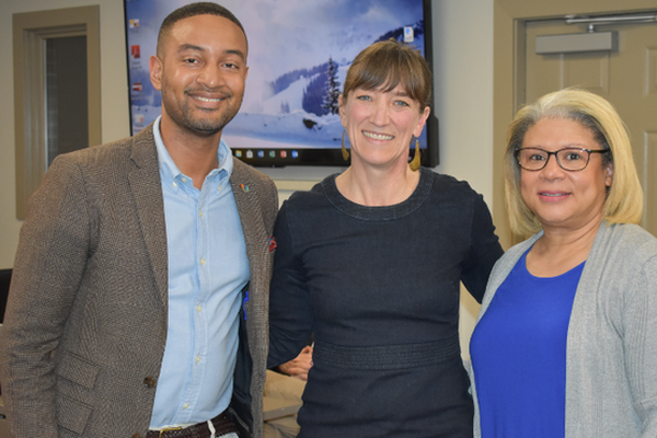 Former Mayor Jenn Weaver (center) with two mentoring representatives