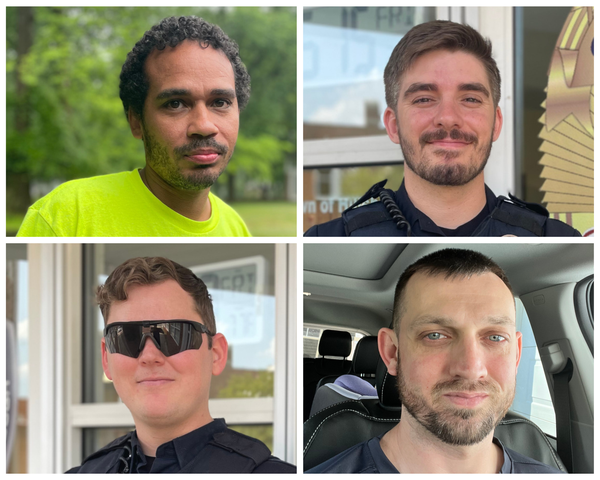 Headshots of the four featured town employees