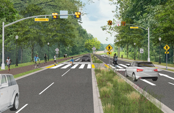 Rendering of South Churton Street with pedestrian improvements