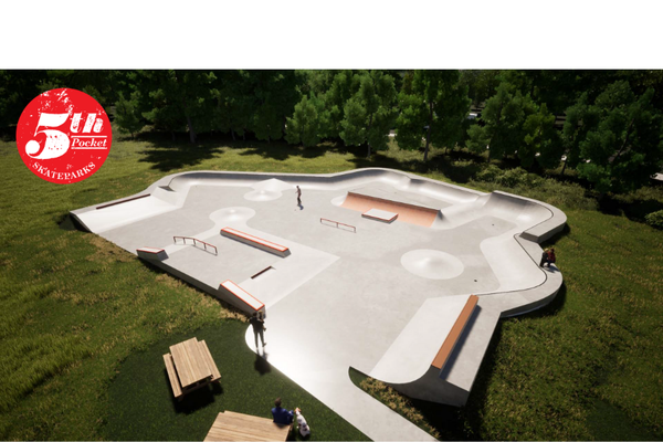 A rendering of the skate spot.